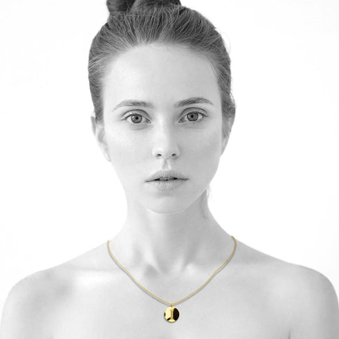 Solid 925 Sterling Silver Initial Alphabet Personalised Disc Necklace